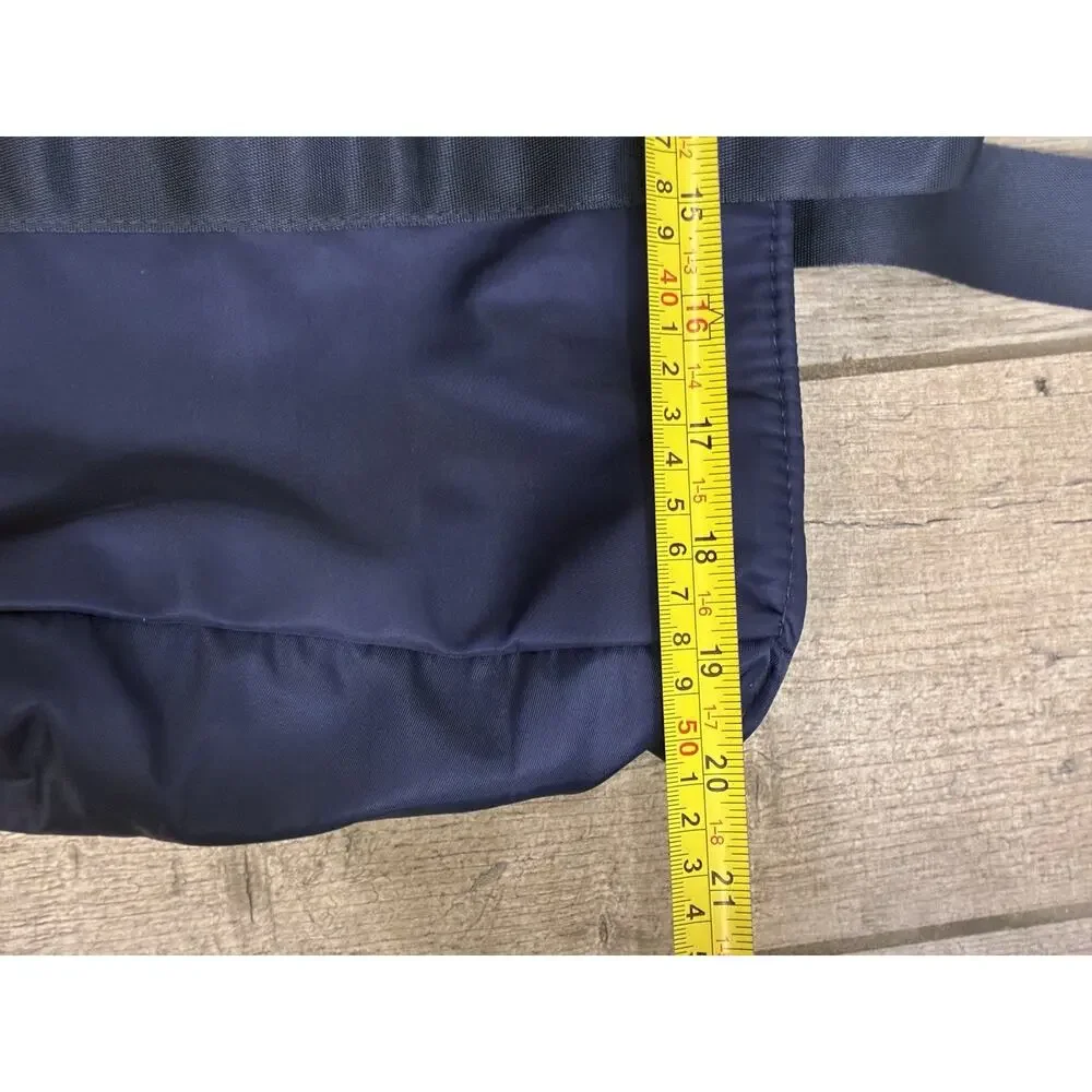 Badgley Mischka Uncomplicated Nylon Weekender Travel Tote Bag Navy Blue Gold HW